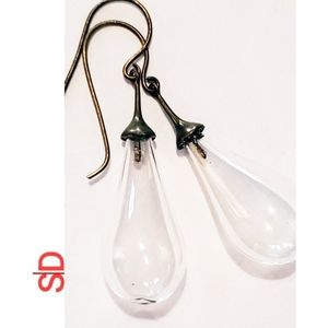 Handblown Glass Earrings- Bronze